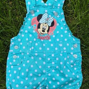 Disney Minnie Mouse Polka Dot Kids Overalls - Blue